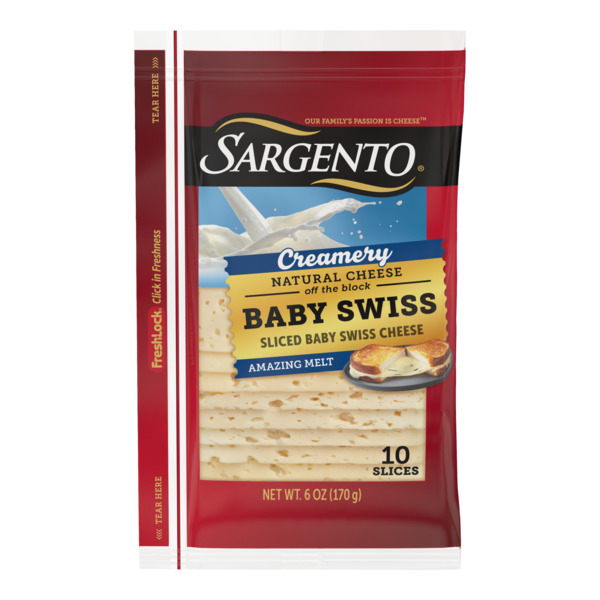 Sargento Creamery Sliced Baby Swiss Natural Cheese Slices Myrtle