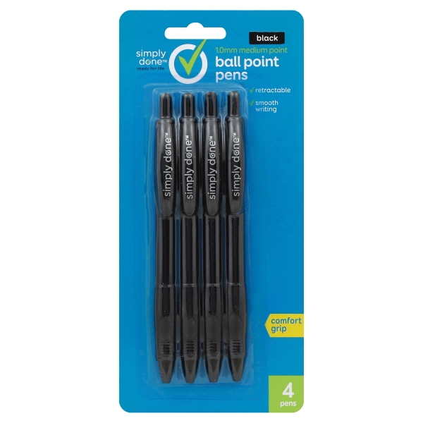 Simply Done Ballpoint Pens Retractable Black