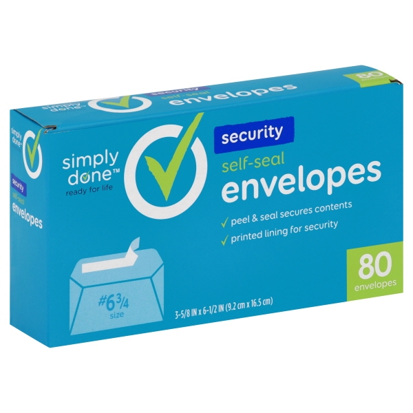 Simply Done Security Envelope 6.75In 80 Ct