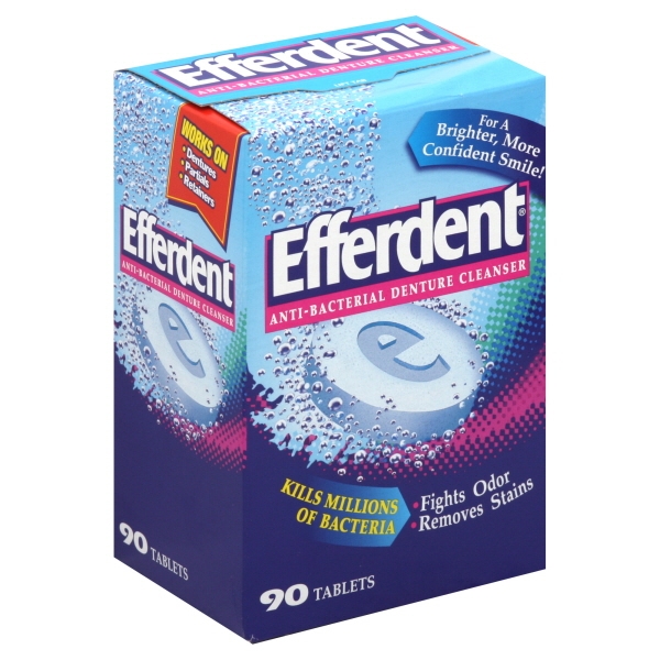 Efferdent Plus Denture Cleanser Antibacterial 90Ct