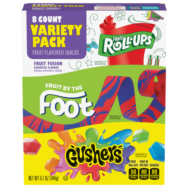 Fruit By The Foot Fruit Gushers Fruit Roll Ups Fruit Snacks Variety ...