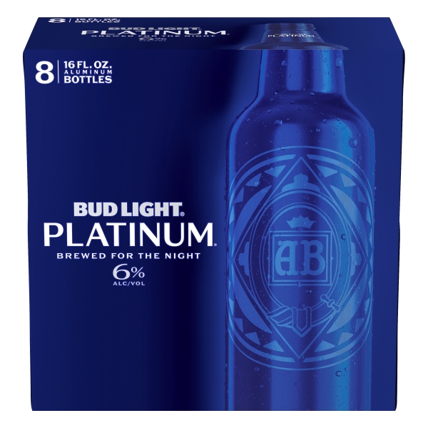 Bud Light Platinum 8Pk 16Oz Aluminum Bottles