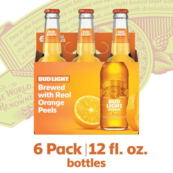 Bud Light Orange 6 PK 12 Oz Bottles