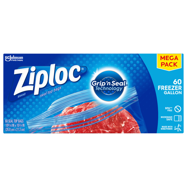 Ziploc Freezer Gallon Bags Mega 60 Pack | Products | Lowes Foods To Go ...