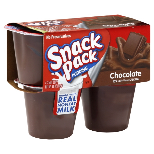 Hunts Snack Pack Chocolate 4Pk