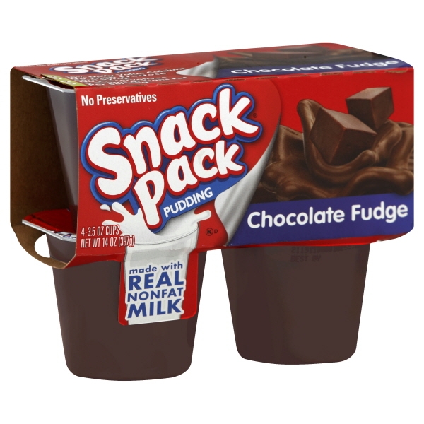 Hunts Snack Pack Chocolate Fudge 4Pk