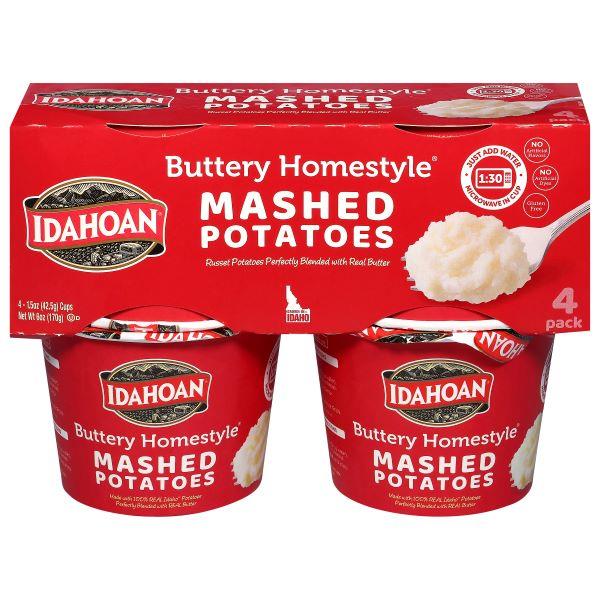 Idahoan Buttery Homestyle Mashed Potatoes 4 Pack 1.5oz Microwavable ...