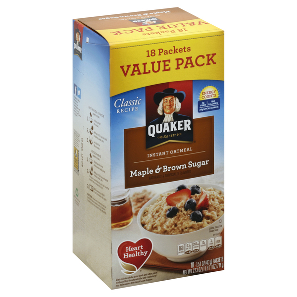 Quaker Instant Oatmeal Maple Brown Sugar Value Pack Products Lowes Foods To Go Local And