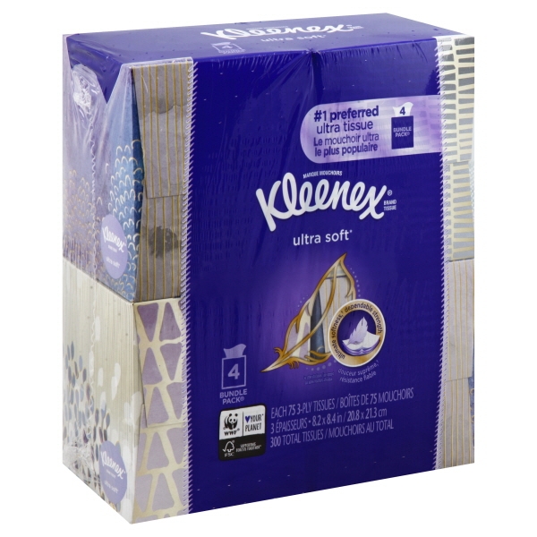 Kleenex Ultra Facial Tissue Upright Bundle 4 Pack