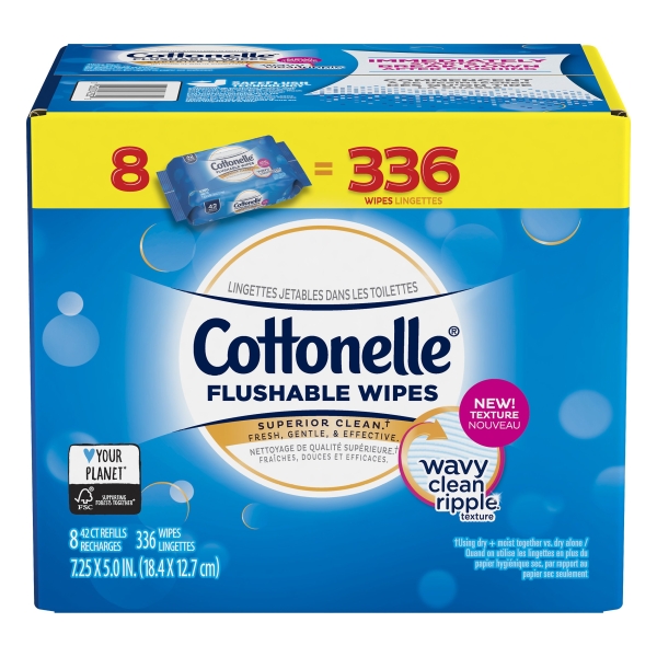 Cottonelle Flushable Wipes 8 Pack 84 Count