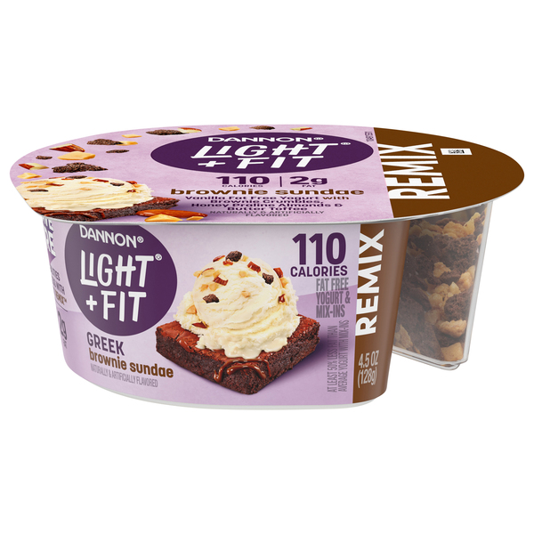 Dannon Light Fit Remix Brownie Sundae Greek Yogurt Cup Products Lowes Foods To Go Local