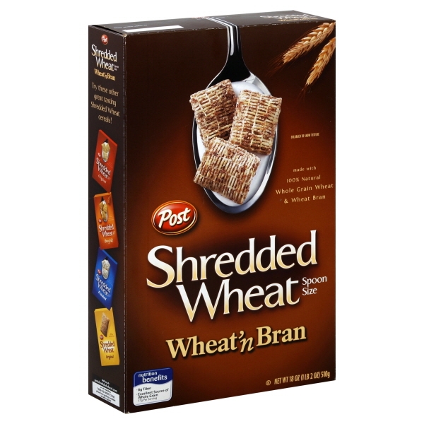 Post Shredded Wheat Cereal Wheat N Bran