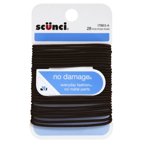 Scunci Medium Hair Elastics Brown