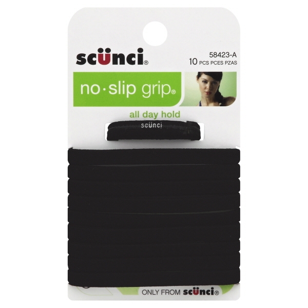 Scunci Flat Hair Elastics Black