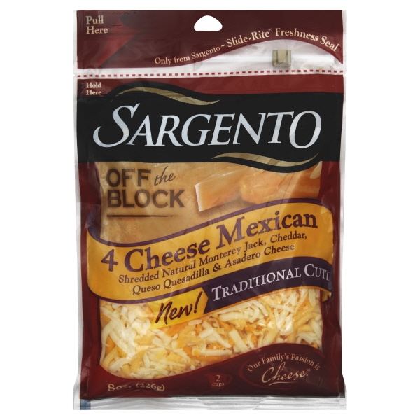 Sargento Off The Block Shredded Mexican 4 Cheese
