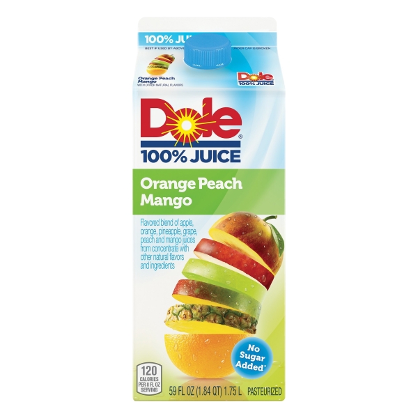 Dole 100% Juice Orange Peach Mango