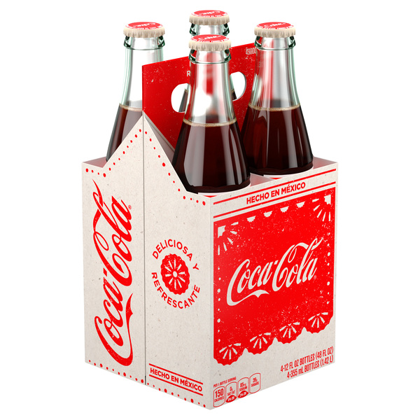 Coca Cola Hecho En Mexico 4 PK 12 OZ Bottles - Myrtle Beach GroceriesAhead