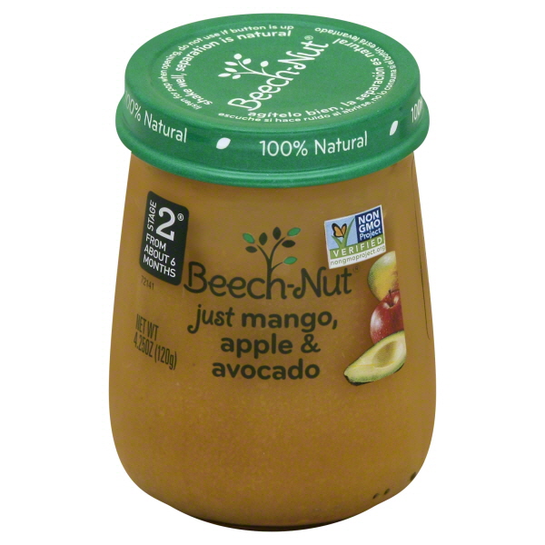 Beechnut Baby Food Stage 2 Just Mango Apple Avocado