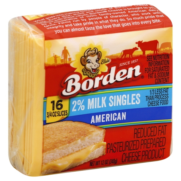 Borden American Cheese Singles 2% Milk