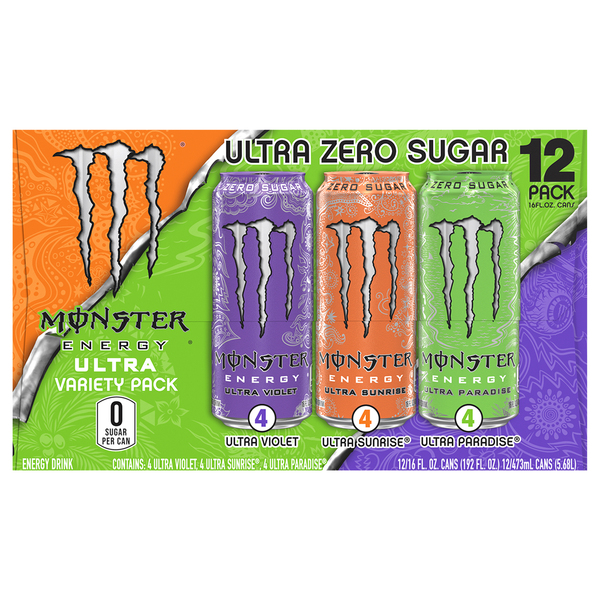 Monster Energy Ultra Zero Sugar Variety 12 Pack 16oz Cans | Products ...