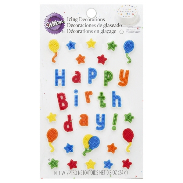 Wilton Happy Birthday Icing Decor