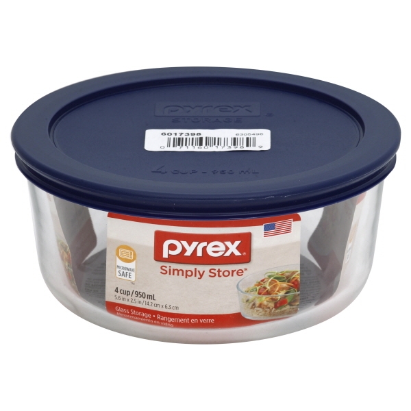 Pyrex 4 Cup Round Dish with Plastic Cover