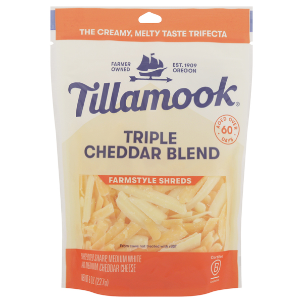 Tillamook Triple Cheddar Farmstyle Thick Shredded Cheese | Products ...