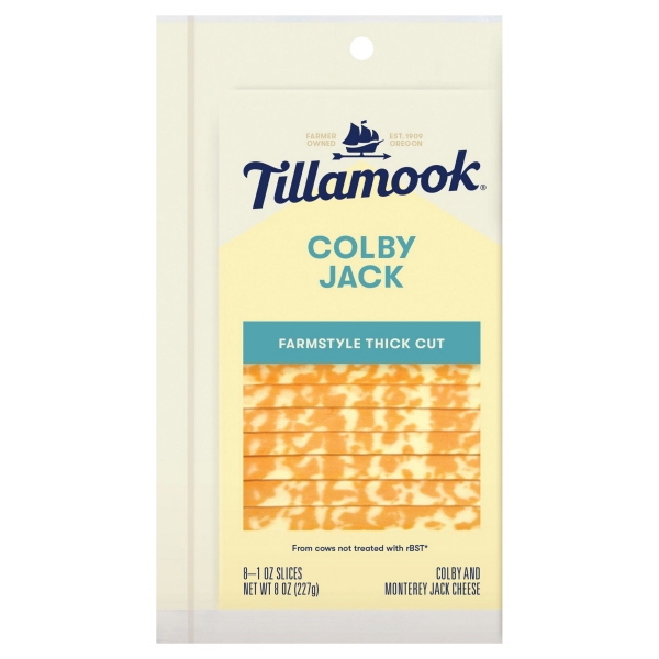Tillamook Pre-Sliced Thick Cut Farmstyle Colby Jack Cheese