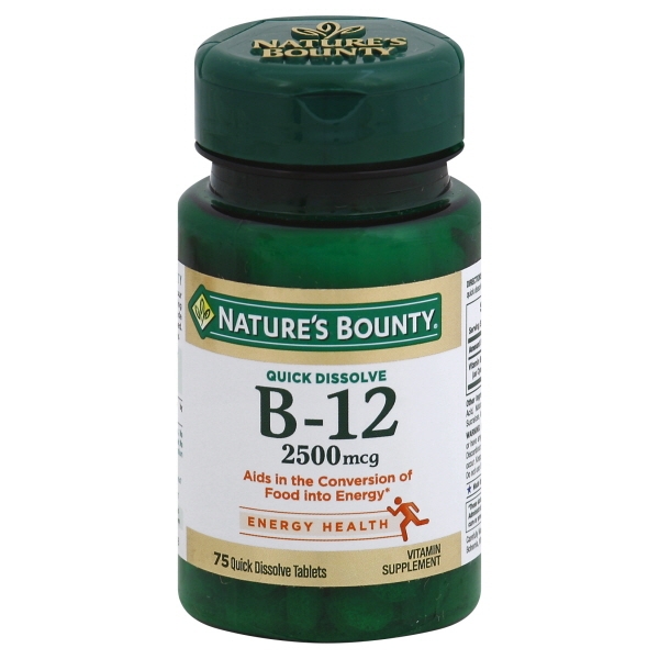 Natures Bounty B-12 250mcg Quick Dissolve Tablets