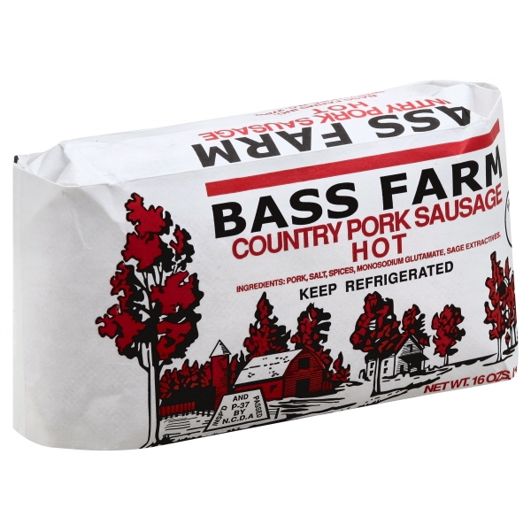 Bass Farm Country Pork Sausage (Hot OR Mild) Please let your shopper know your preference.