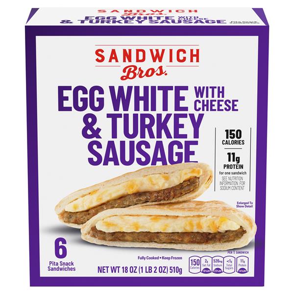 Sandwich Bros Egg White With Cheese & Turkey Sausage