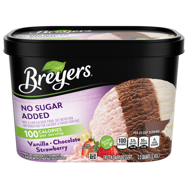 Breyers Frozen Dairy Dessert Neapolitan No Sugar Added Vanilla ...