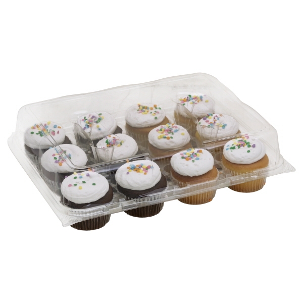 12Ct Yellow & Chocolate Cupcakes With Whip Topping