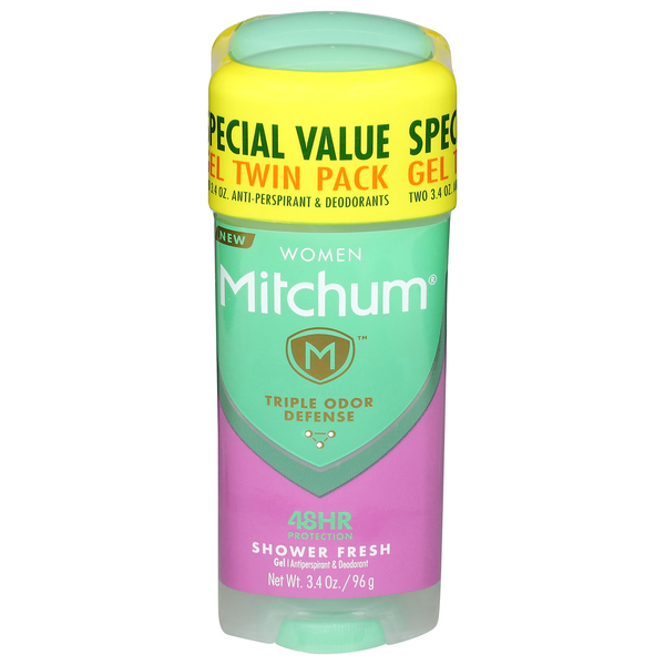 Mitchum Triple Odor Defense 48Hour Shower Fresh Gel Deodorant Twin Pack ...