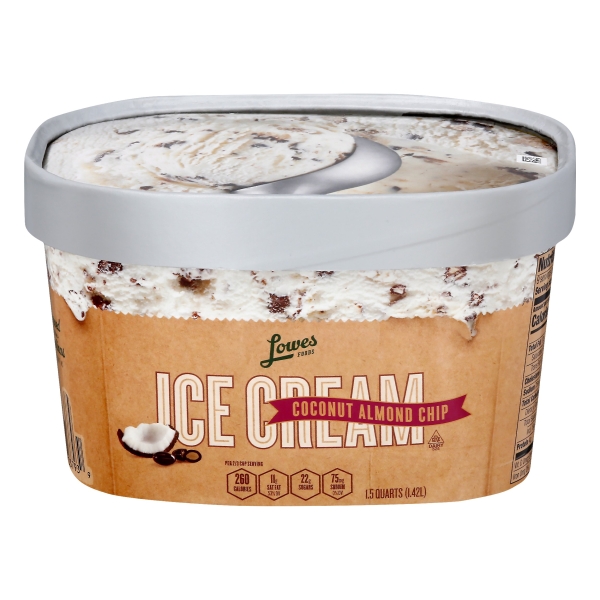 Lowes Foods Ice Cream Premium Coconut Almond Chip 