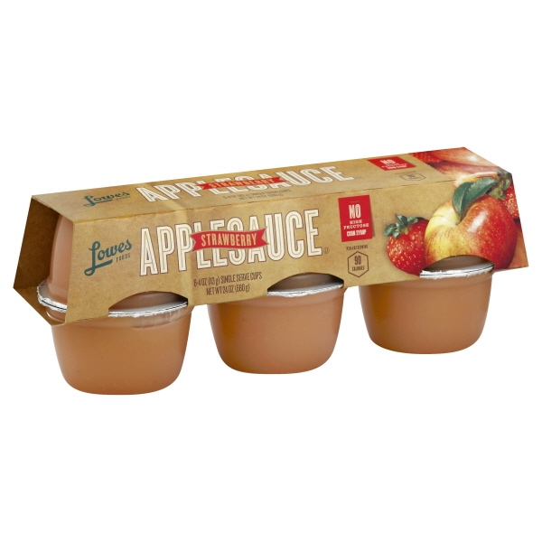 Lowes Foods Strawberry Applesauce Cups 6 Pack