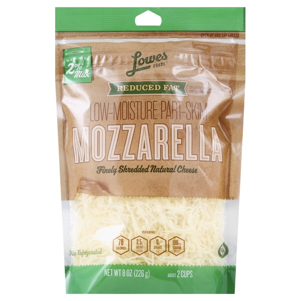 Lowes Foods Shredded Reduced Fat Mozzarella Cheese