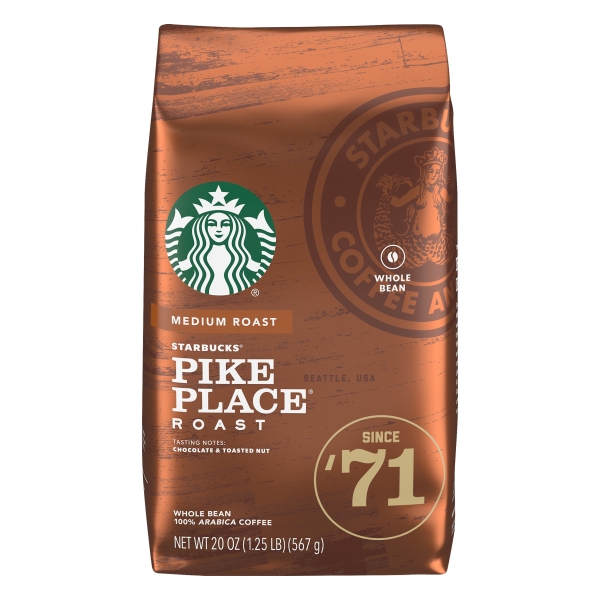 Starbucks Medium Roast Pike Place Whole Bean Coffee