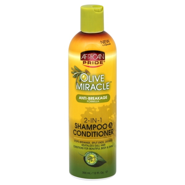 African Pride Olive Miracle Shampoo & Conditioner Anti-Breakage Formula 12oz