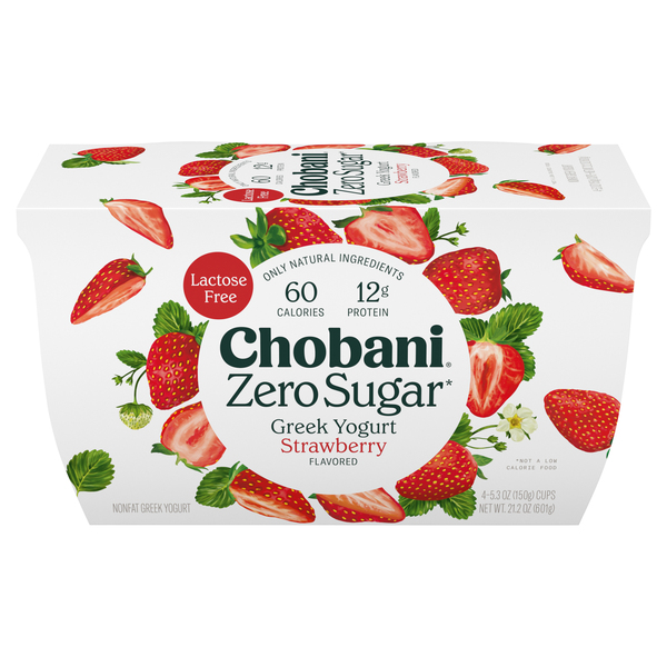 Chobani Zero Sugar Strawberry Vanilla Yogurt 4Pk | Products | Lowes ...