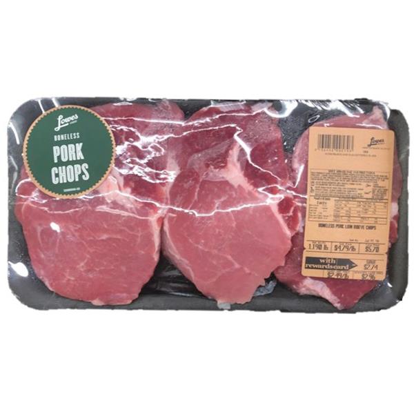 Lowes Foods Boneless Pork Loin Ribeye Pork Chops (Avg. 3 Pieces Per Package)