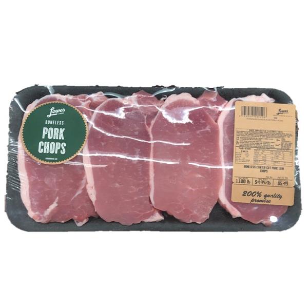 Lowes Foods Pork Boneless Center Cut Pork Chops (Avg. 4 Pieces Per Package)